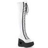 DemoniaCult - DYNAMITE300 Bottes cuissardes à plateforme - Blanc Product image